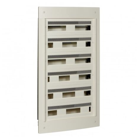 Coffret de répartition encastré 6 rangées 24 modules 1110X610X95mm sans porte avec plastron blanc PRAGMA SCHNEIDER PRA22624W