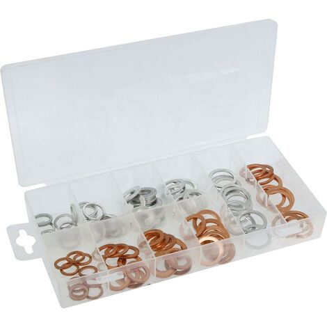 Coffret de rondelles en cuivre et aluminium de 10 à 18 mm   x 100 pcs