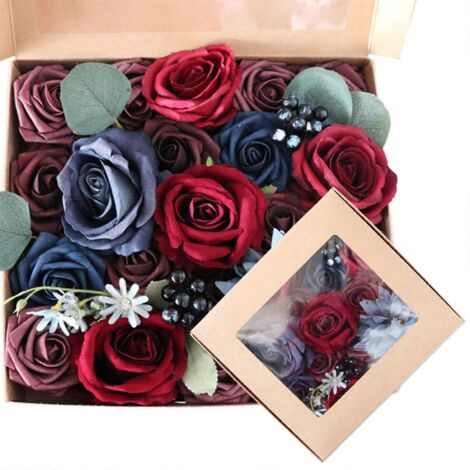 Coffret de roses artificielles pour la création de bouquets de mariage, centres de table, compositions florales, fêtes, baby showers et décorations intérieures.