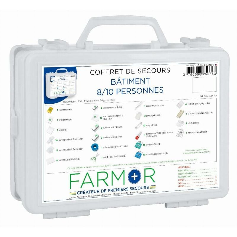 Farmor - Coffret de secours Bâtiment - 8/10 personnes - FAR2036PP