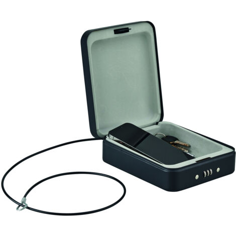 Thirard – Coffret de sécurité à câble résistant à l'eau – Mécanisme à 3 viroles – Combinaison modifiable – Acier embouti durable