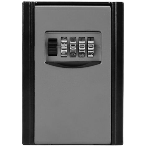 Coffret de sécurité mural à combinaison 4 chiffres pour rangement d'outils et clés (Gris)