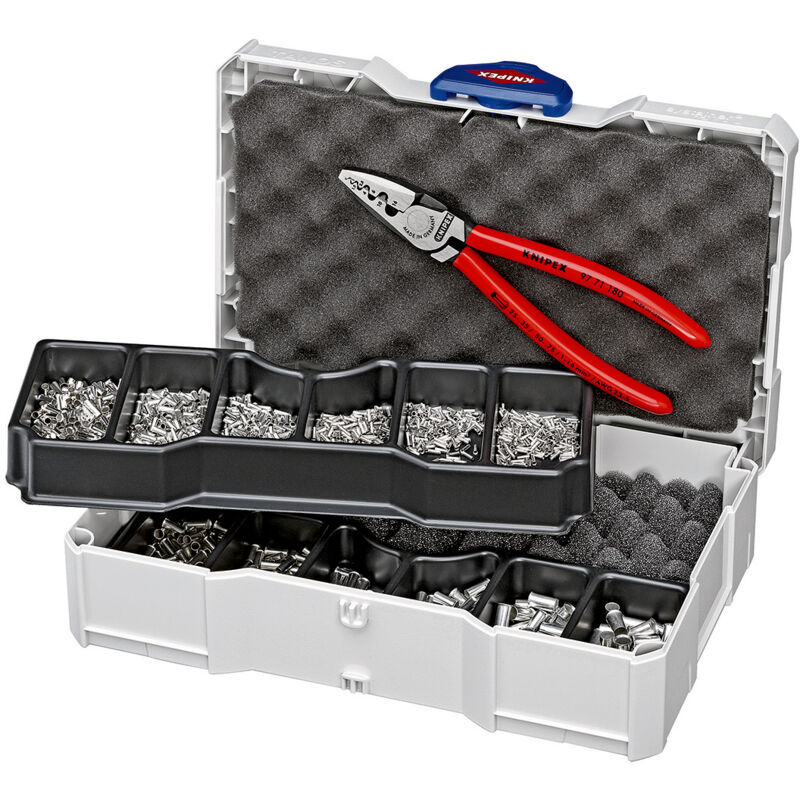Knipex assortiment d'embouts 1401 pièces 0,75 - 25,00 mm² pince à sertir dans Systainer
