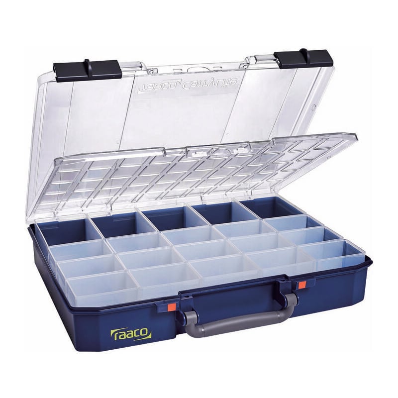 Raaco - Coffret plastique double couvercle 15 rangements