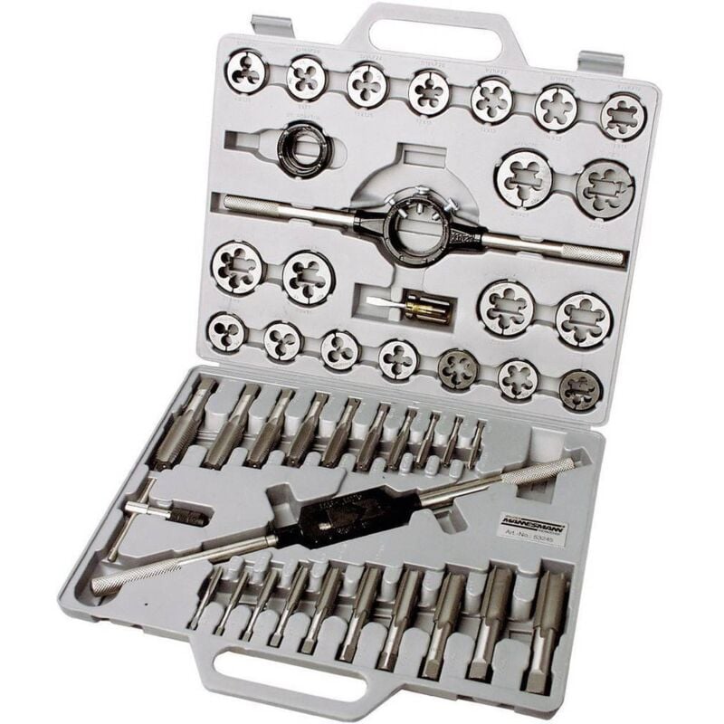 Brüder Mannesmann - M53245 Kit de taraudage 45 pièces métrique M6, M8, M10, M12, M14, M16, M18, M20, M22, M24