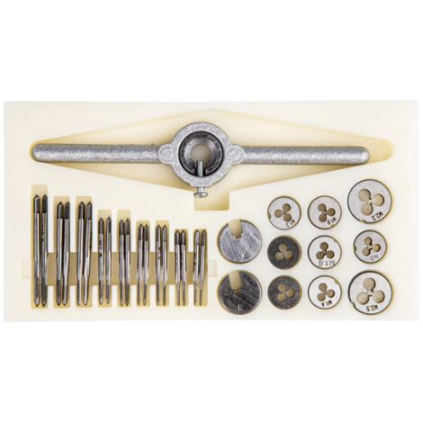 Coffret de tarauds et filières HSS, 30 pièces Brüder Mannesmann M-53240 métrique M1, M1.1, M1.2, M1.4, M1.6, M1.8, M2,
