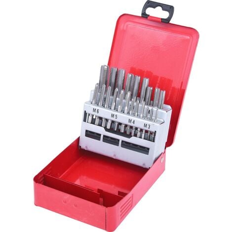 Coffret de tarauds HSS M 21 pcs en box métal, M3-M12