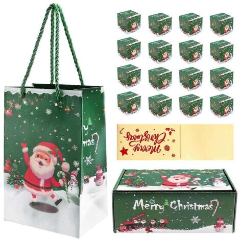 Coffret de tirelire de Noël pour billets et cadeaux (Vert, 16 pièces)