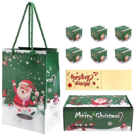 Coffret de tirelire de Noël pour billets et cadeaux (Vert, 6 pièces)