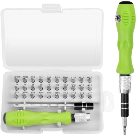 Coffret de tournevis de précision 32 en 1, accessoire de tournevis avec poignée antidérapante, tournevis avec étui