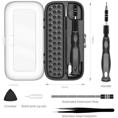 Coffret de tournevis de précision 48 en 1 en PC+ABS, boîte rigide transparente 2023