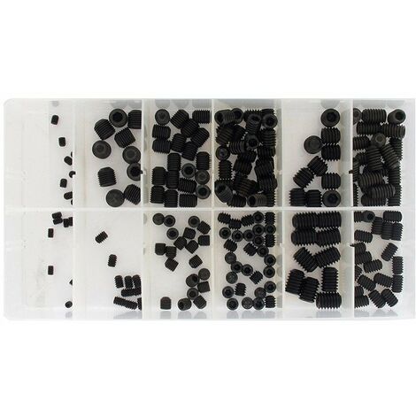 Coffret de vis 6 pans creux sans tête - pas américain - 190 pièces