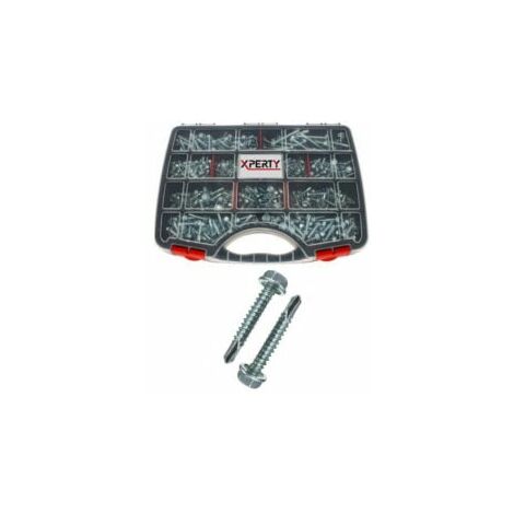 Coffret de vis autoperceuses - Acier - Tête hexagonale - 905 pièces - XPE0461833 - Xperty