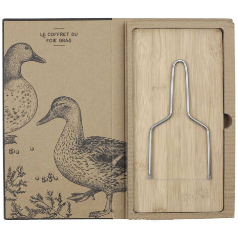 Coffret Découpe Foie Gras avec Lyre et Planche Bois