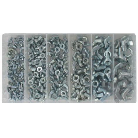 Coffret D'écrous à Ailettes (6 Modèles) Pas Américain Composé D'un Assortiment De 175 Pièces. -pl