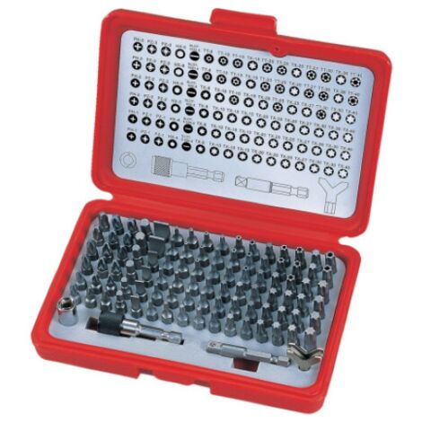 Promac – Boîte d'embouts tournevis 100 pièces – Embouts Torx 25mm – Porte embouts BHQ – Coffret plastique avec crochet ceinture
