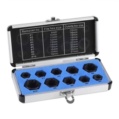 Coffret d’extracteurs pour écrous - 10 pièces