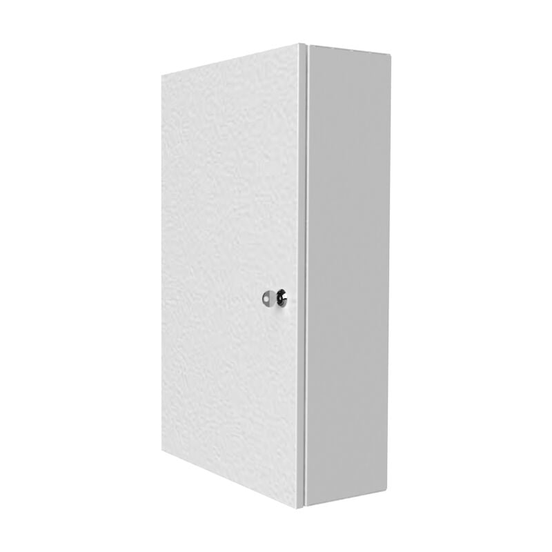 Coffret d'habillage Atole 13 modules en acier blanc avec serrure à clef - h. utile : 480 mm