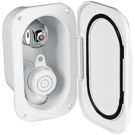 Coffret douche avec mélangeur et douchette - NUOVA RADE - blanc - tuyau 5 m