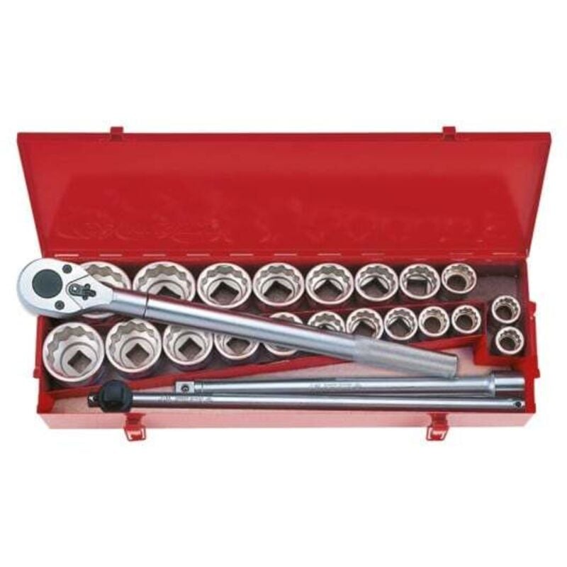 King Tony - Coffret douille 3/4 pouce et métrique, 12 pans, 24 pièces