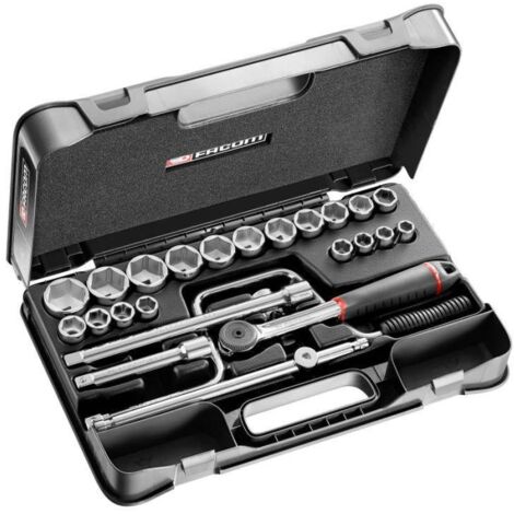 Coffret douilles 1/2" 6 pans en pouces - 25 pièces - S.161-3P6U - S.161-3P6U - Facom