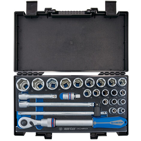 COFFRET DOUILLES 1/2 6 PANS METRIQUE AVEC ACCESSOIRES PRO - 24 PCS