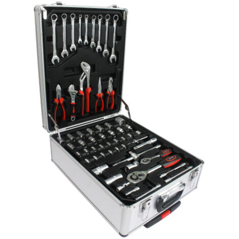 Coffret d'outils de bricolage 899 pièces, mallette à outils à 4 tiroirs, ensemble d'outils polyvalent pour la maison avec boîte à outils à roulettes, pour l'entretien, le jardinage et les travaux dome