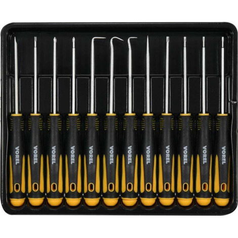Coffret d'outils de précision Vorel, tournevis, crochets, 12EL 64555