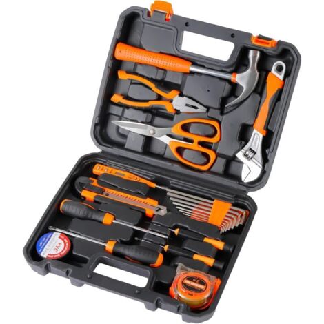 Coffret d'outils pour la maison - Coffret d'outils mécaniques de base de 20 pièces avec boîte à outils, idéal pour les réparations à domicile