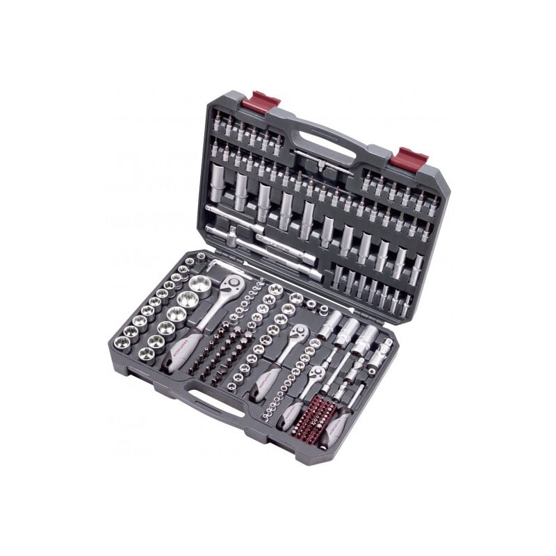Coffret d'outils universel douilles et accessoires Basic-Line 1/2' 1/4' 3/8' Kraftwerk 200 pièces - 204.104.800