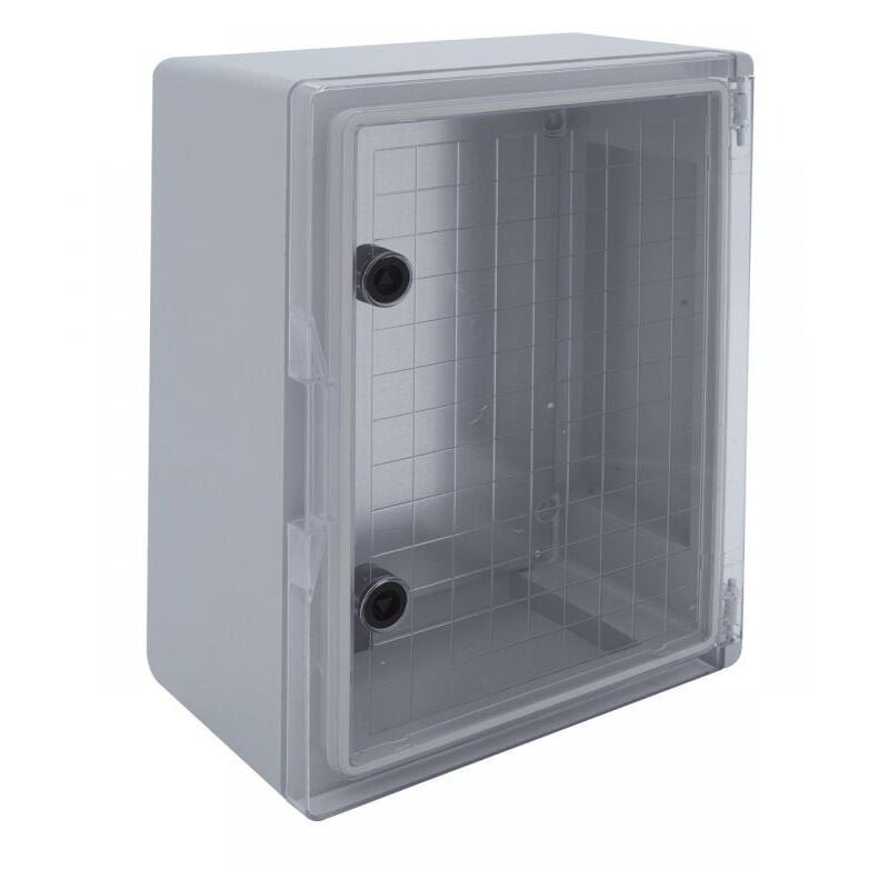 Coffret électrique abs 400x300x195 étanche IP65 - Porte transparente - avec plaque de fond