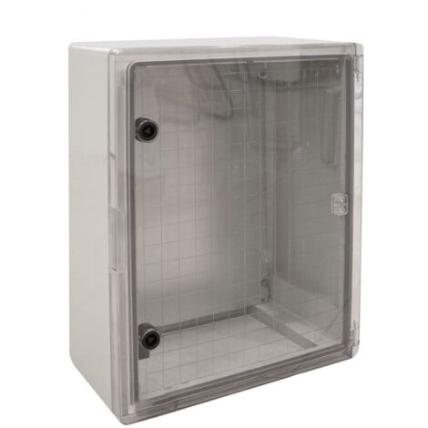 Coffret électrique ABS 500x400x175 étanche IP65 - Porte transparente - avec plaque de fond