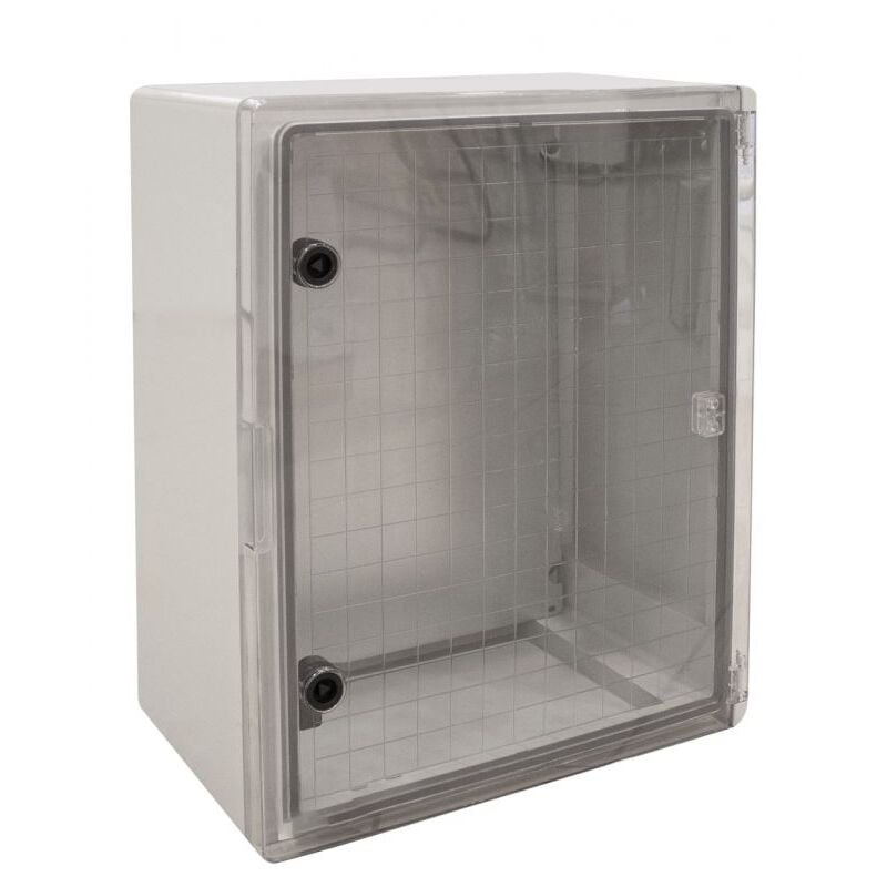Coffret électrique ABS 500x400x245 étanche IP65 - Porte transparente - avec plaque de fond