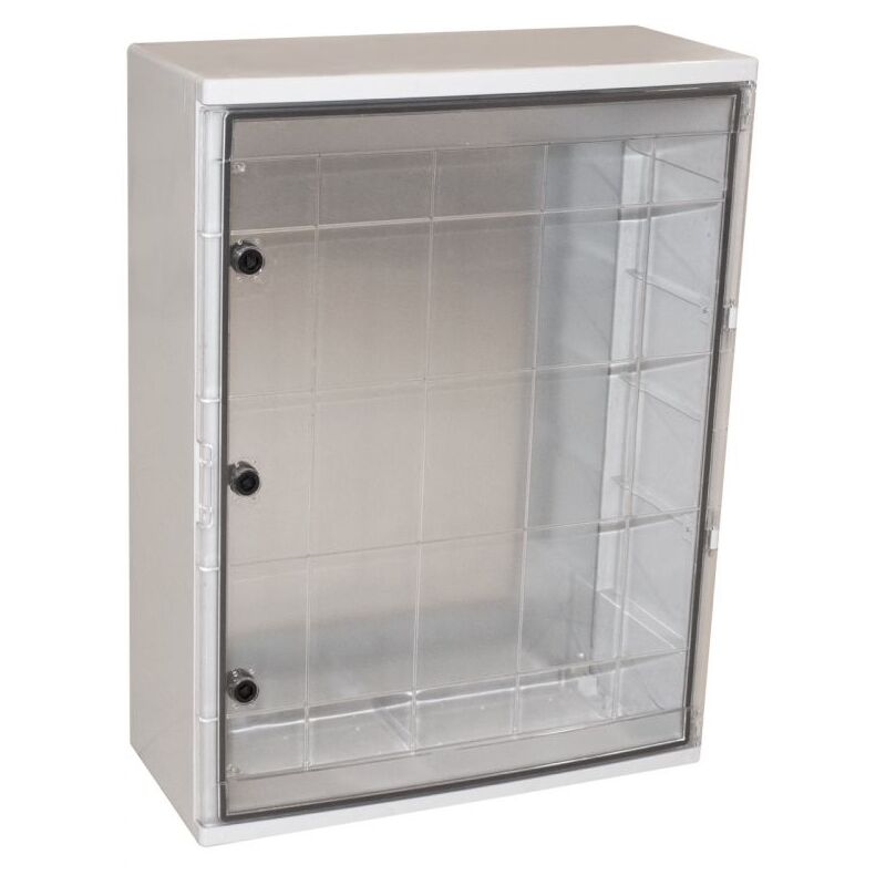 Coffret électrique abs 800x600x265 étanche IP65 - Porte transparente - avec plaque de fond