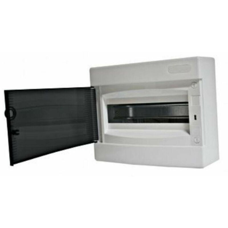 Coffret électrique apparent 12 modules 1 rangée avec porte translucide teintée