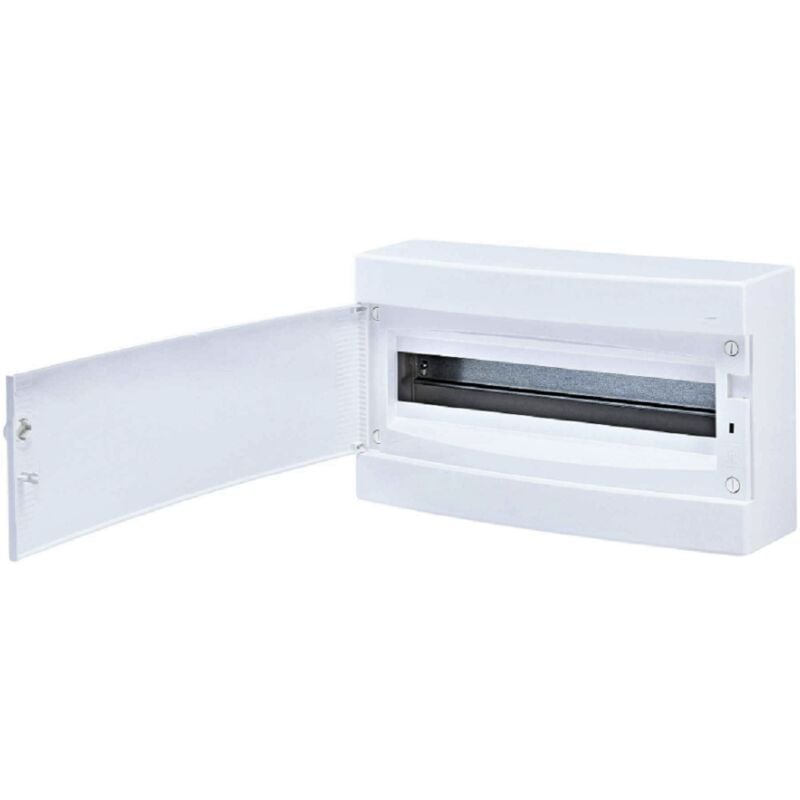 Coffret électrique Apparent 18 modules 1 rangée ( 1 x18 m ) avec porte blanche opaque avec borniers de terre