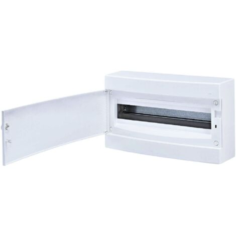Coffret électrique Apparent 18 modules 1 rangée ( 1  x18 M ) avec porte blanche opaque avec borniers de terre