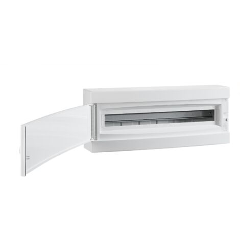 Coffret électrique apparent 24 modules – 1 rangée – Indice de protection IP40 – Montage saillie – Porte opaque blanche