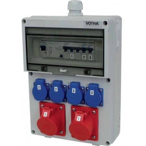 Coffret électrique de chantier 2xCEE,4xSchutzko., FI