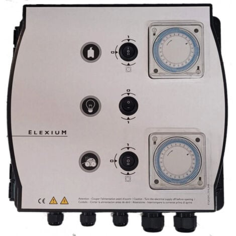 Coffret électrique ELEXIUM avec disjoncteur, filtration et 2 projecteurs