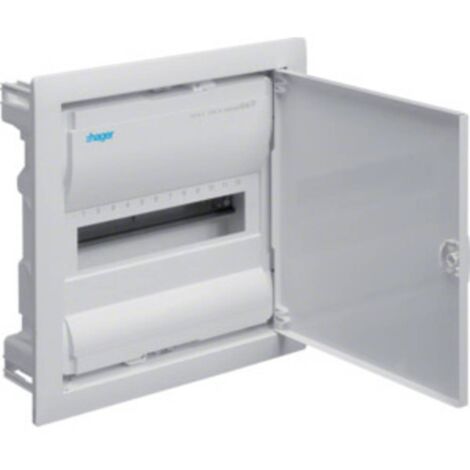 Coffret électrique encastrable Hager VU12NC Nbr demplacements total = 12 Nbr de rangées = 1