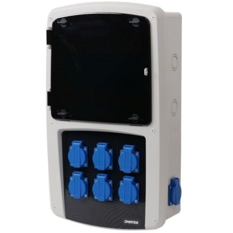 Coffret électrique étanche 8 prises 16A – 230V – Protection IP65 pour chantiers humides – Pré-câblé avec disjoncteurs 16A – Nalto