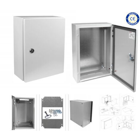 Coffret électrique étanche en Metal IP66 - 400 x 400 x 200mm + plaque de fond