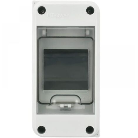 Coffret Electrique Etanche Exterieur IP65, 3 Modules, ABS de Surface en Plastique, Boite de Boitier Etanche Electrique Exterieur, Armoire de Contrôle, Coffret Modulaire Boitier de Jonction (3 Way)