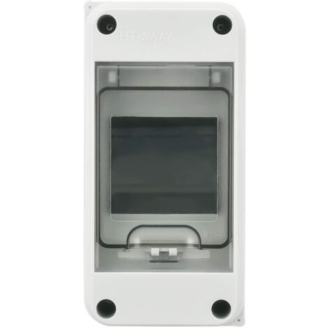 Coffret Electrique Etanche Exterieur IP65, 3 Modules, ABS de Surface en Plastique, Boite de Boitier Etanche Electrique Exterieur, Armoire de Contrôle, Coffret Modulaire Boitier de Jonction (3 Way)