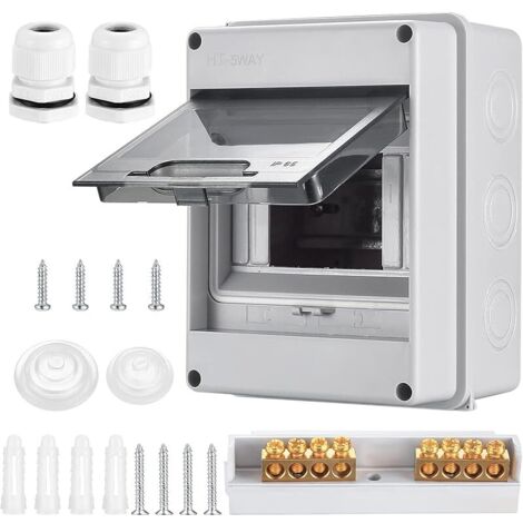 Coffret Electrique Etanche Exterieur IP65, Boîte de Distribution 5 Modules, Boite de Boitier Etanche Electrique, Boitier de Jonction, Armoire de Contrôle de Surface en Plastique