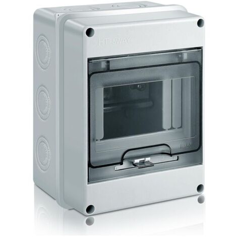 Coffret Electrique Etanche Exterieur, IP65 Boîtier de Distribution en Saillie 5 Modules avec Terminaux, ABS de Surface en Plastique pour une Utilisation à l'extérieur (5 MODULE)