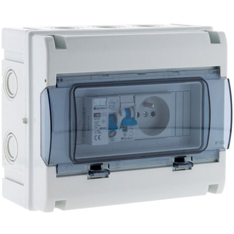 Coffret électrique étanche IP65 8 modules équipé + accessoires - Zenitech
