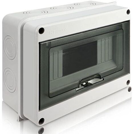 Coffret électrique étanche IP65 pour extérieur – 1 rangée pour 8 modules – Résine ABS et PC – Résistance chocs IK08