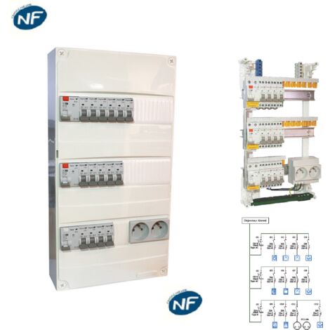 Coffret électrique monté / câblé T4 - T5 Digital Electric - 13 modules - 3 rangées - Label NF